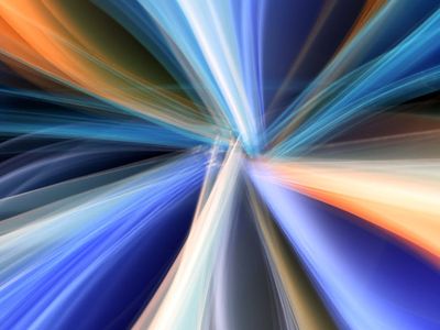 Abstract blue and white patterns representing flow of energy