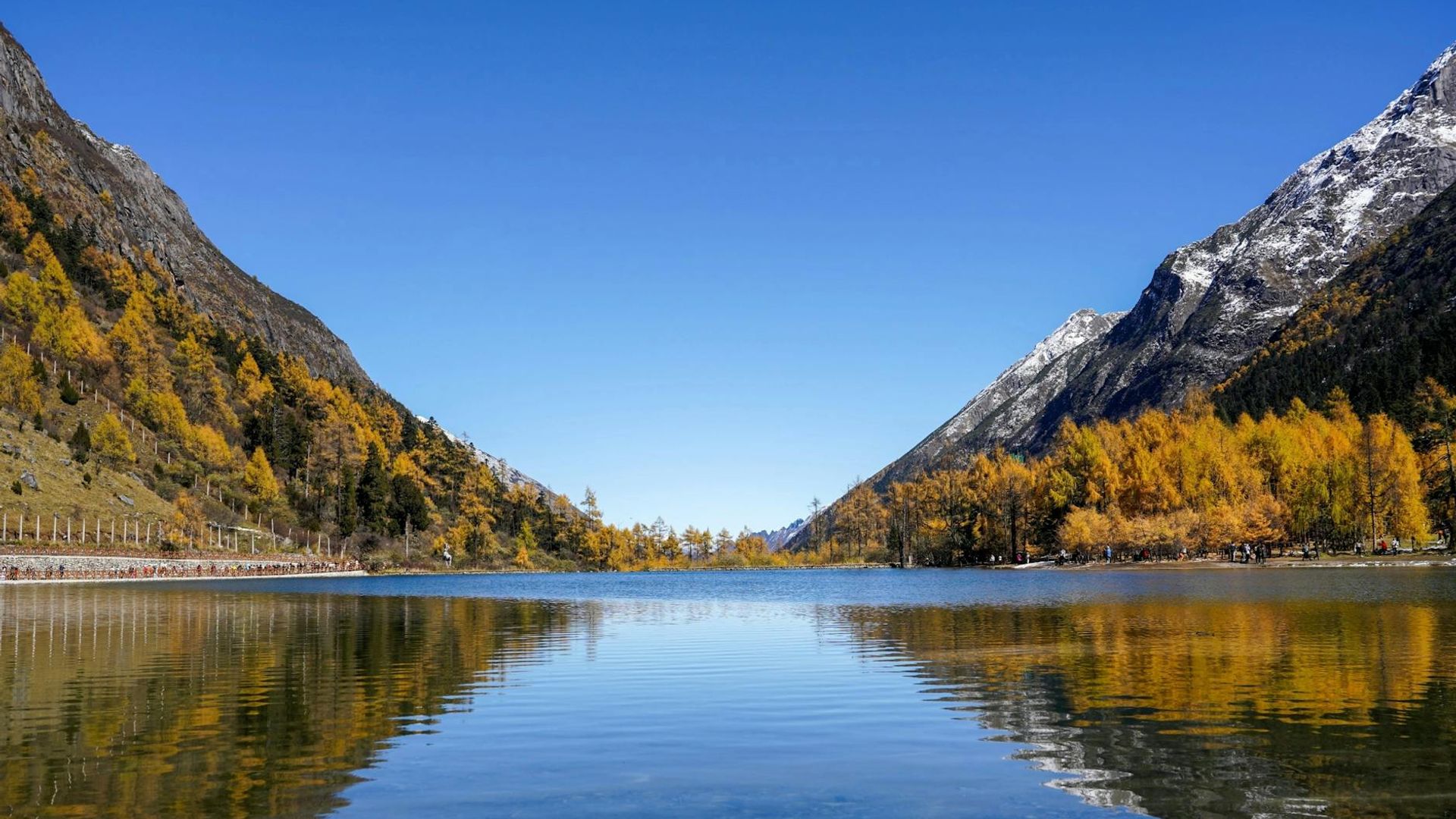 Serene landscape with clear blue sky and distant horizons